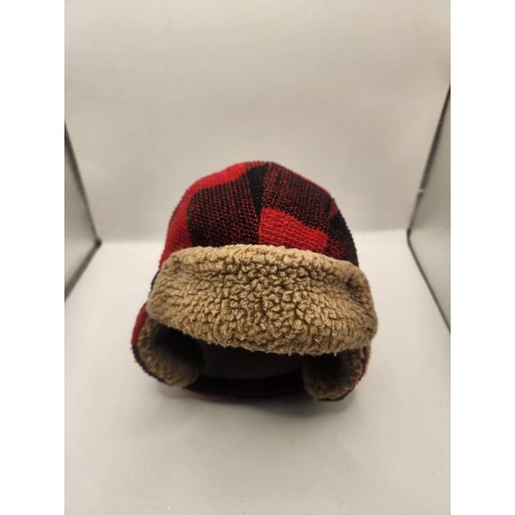 Toddler Boys Red/Black Plaid -Serpa Trapper Hat - Picture 5 of 6